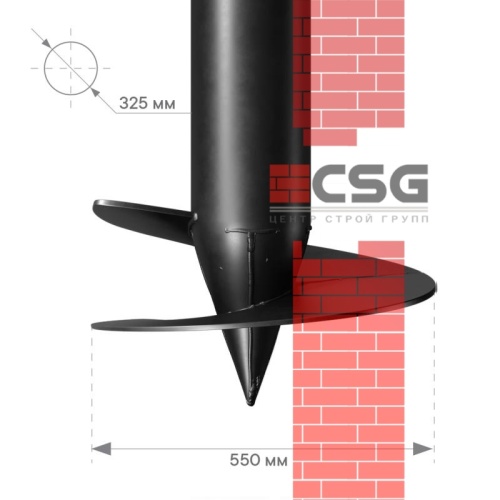 Свая винтовая СВСН-325/550/6000 по выгодным ценам в Краснодаре.