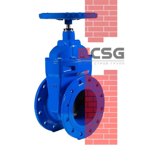 Задвижка шиберная ножевая двусторонняя чугун  со штурвалом Ду300 Ру10 межфл, упл. NBR, Китай, DN 300