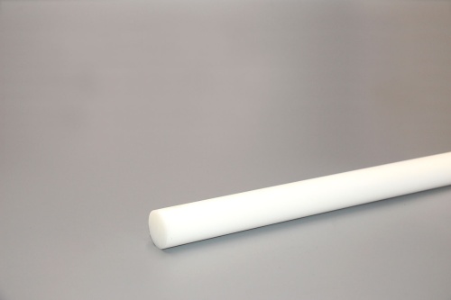 Полиацеталь стержень Ф 25 мм ПОМ-С (1000 мм, 0,8 кг) белый с ИЗГИБОМ УЦЕНКА