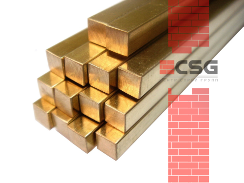 Квадрат латунный 10 п/тв ПТ, длина 3 м, марка ЛС59-1